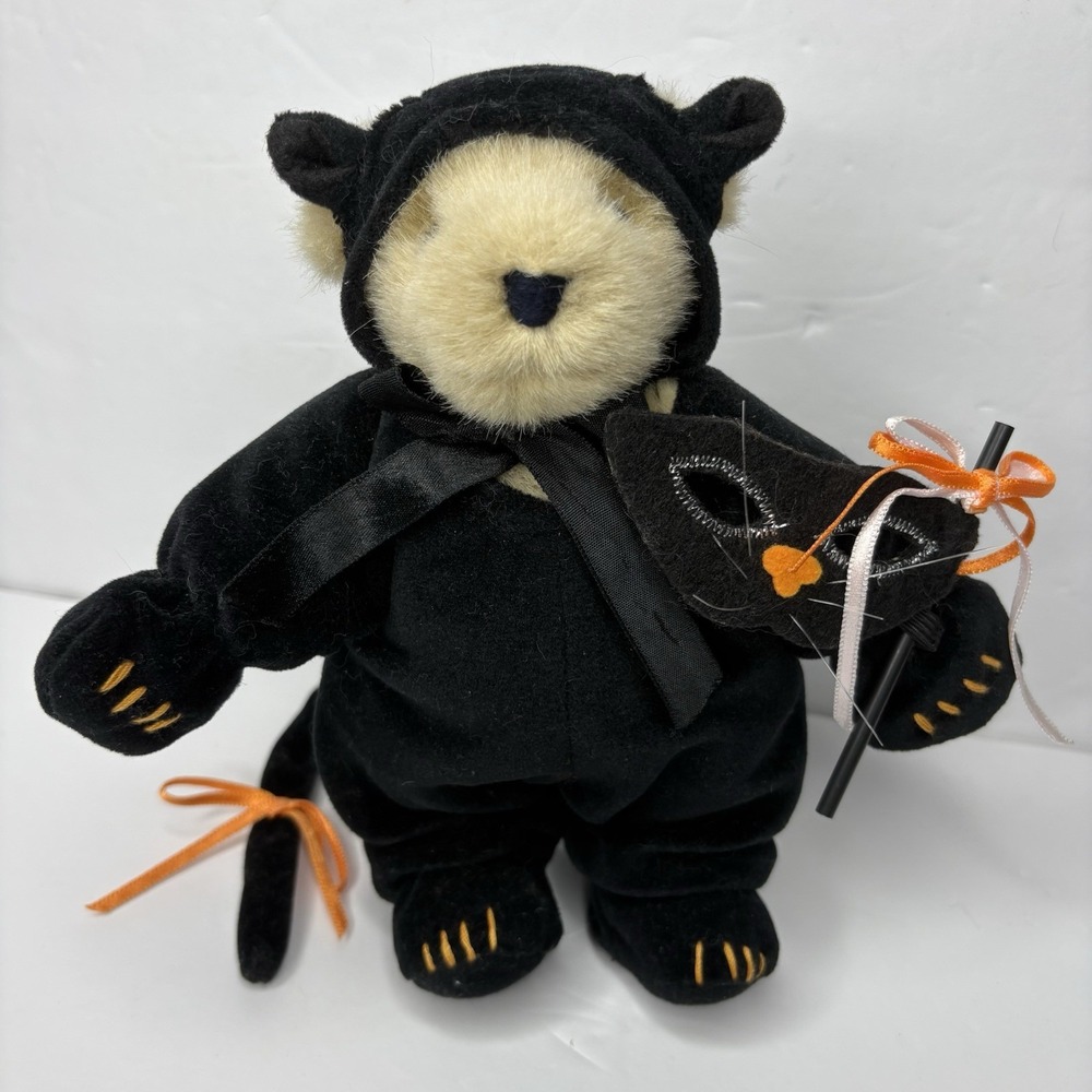 Muffy Vanderbear Halloween Costume Doll Bear Clothing Black Cat Mask With Stand